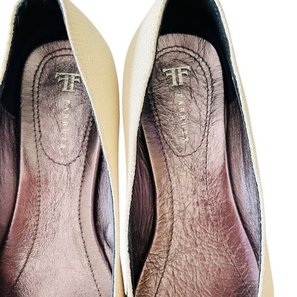 FARRUTX All leather cream ballerina flats, tie front, EU 38, size 7.5. - Picture 3 of 9
